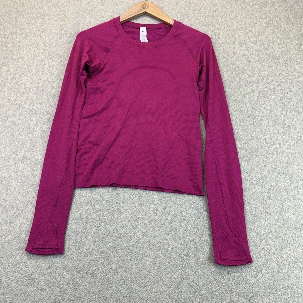 Lululemon Swiftly Tech Long Sleeve Shirt Women's Size 4 Magenta Pink Thumbholes